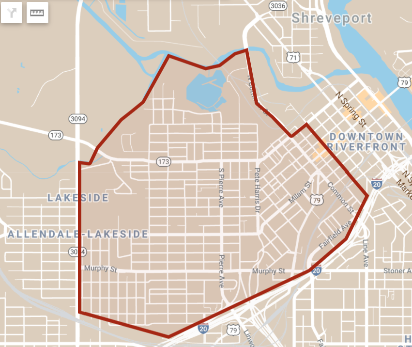 Shreveport Choice Neighborhood - Neighborhood Boundary